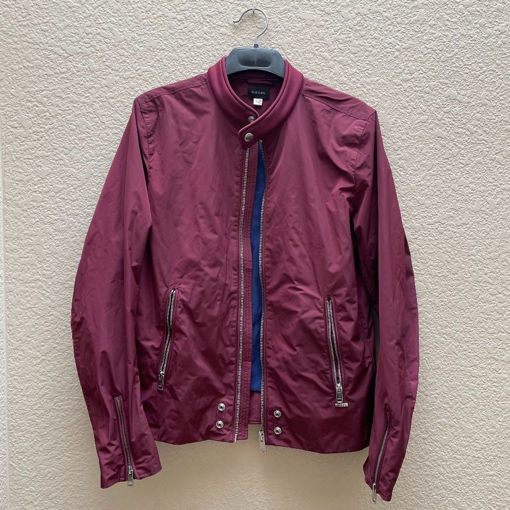 Diesel Burgundy Windbreaker Jacket Coat Medium